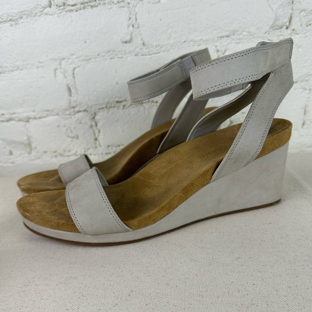 Lucky Brand Kanoa Taupe Leather Wedge Heel Women’s Size 9.5
